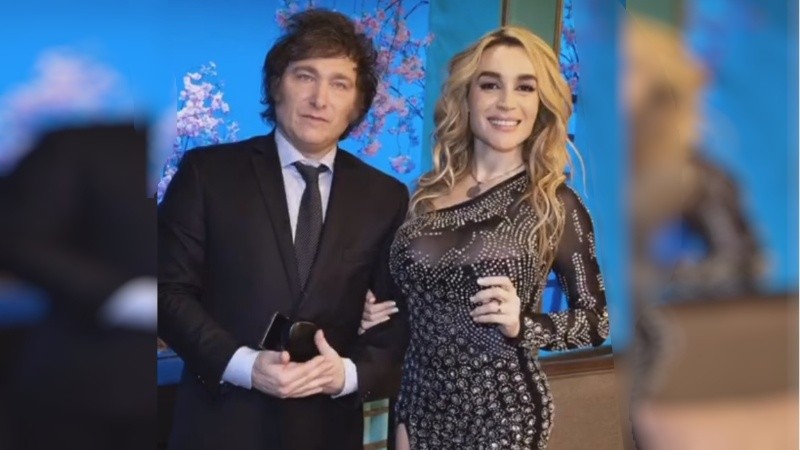 El presidente Javier Milei y la humorista Fátima Florez en el estudio de 