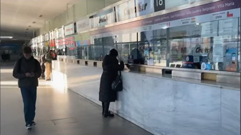 Captura de pantalla de la terminal de ómnibus este jueves 3 de julio.