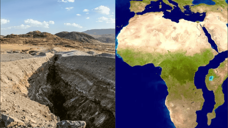 La región de Afar es uno de los pocos lugares de la Tierra donde convergen tres sistemas de rift tectónico.