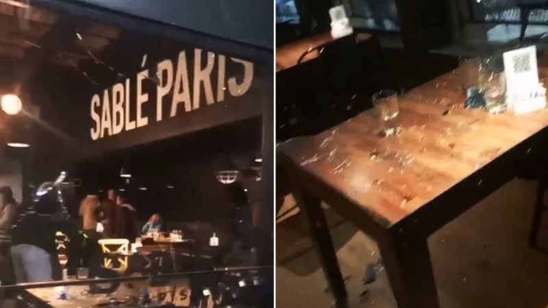 El bar de Pellegrini y San Martín, escenario de una violenta secuencia.