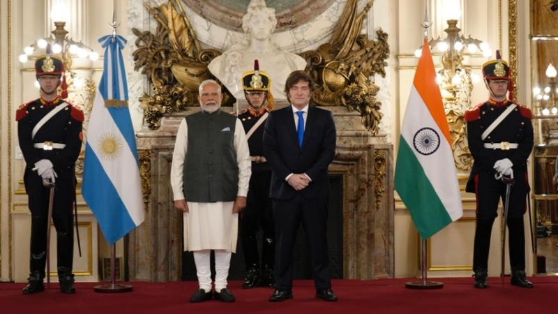 Javier Milei recibió en Casa Rosada a Narendra Modi, el primer ministro de la India.