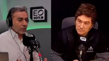 El periodista Luis Majul y el presidente Javiel Milei.