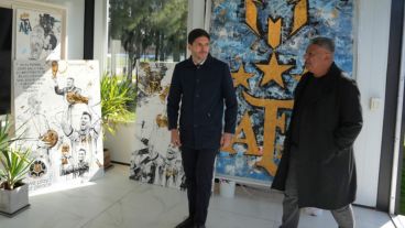 Pullaro y Tapia en el predio de la AFA.