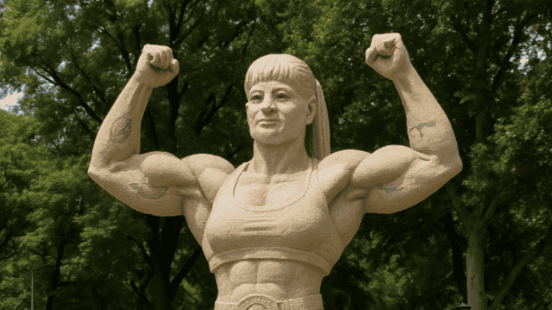 Estatua de Oliveras en Jujuy, donde nació la campeona del boxeo.