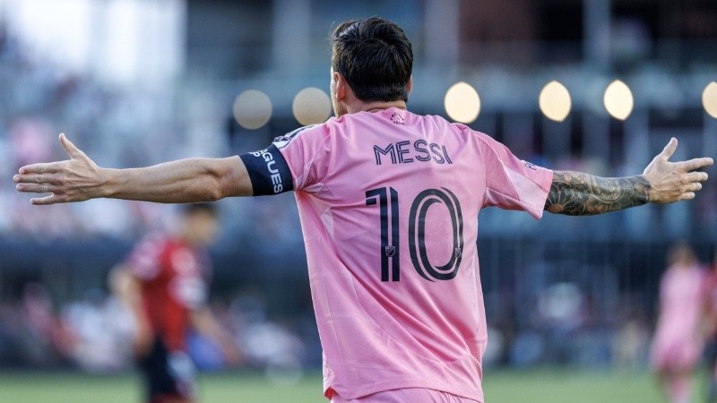 Leo celebra este miércoles ante el Atlas de México en el inicio de la Leagues Cup.