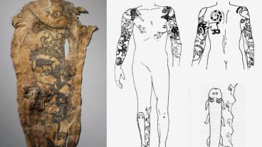 Los tatuajes se encontraban en las manos y antebrazos de la momia.