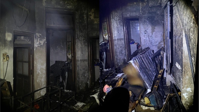 El fuego se habría iniciado por un cortocircuito en una estufa eléctrica.