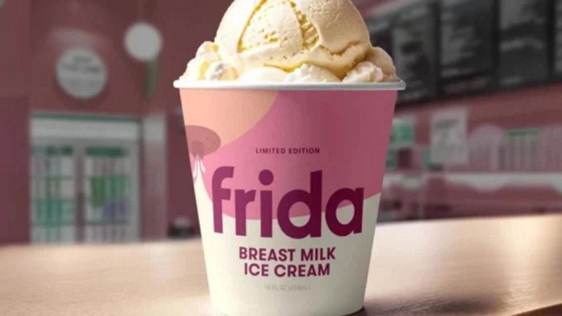 Frida aclaró que el helado está inspirado en la leche materna y que no contiene ni una gota de esta, pero destacó que su sabor se asemeja bastante.