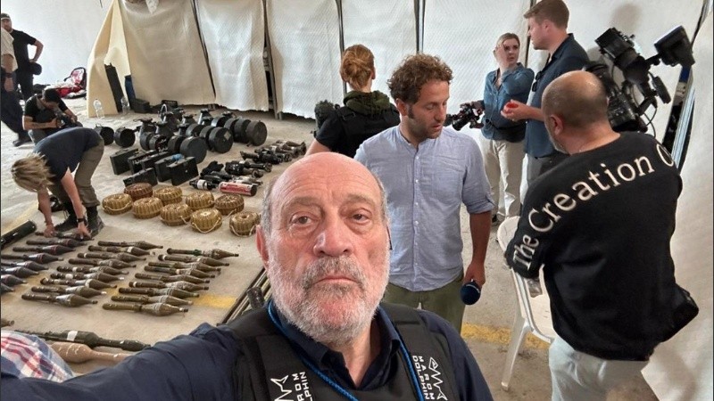 El periodista Alfredo Leuco, en el rodaje de 