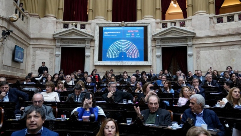 Los diputados no lograron los dos tercios para inisistir con la ley.