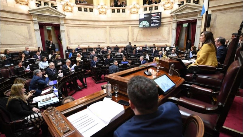 El Senado de la Nación al momento de la votación.