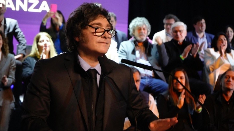 Milei durante el acto en Junín.