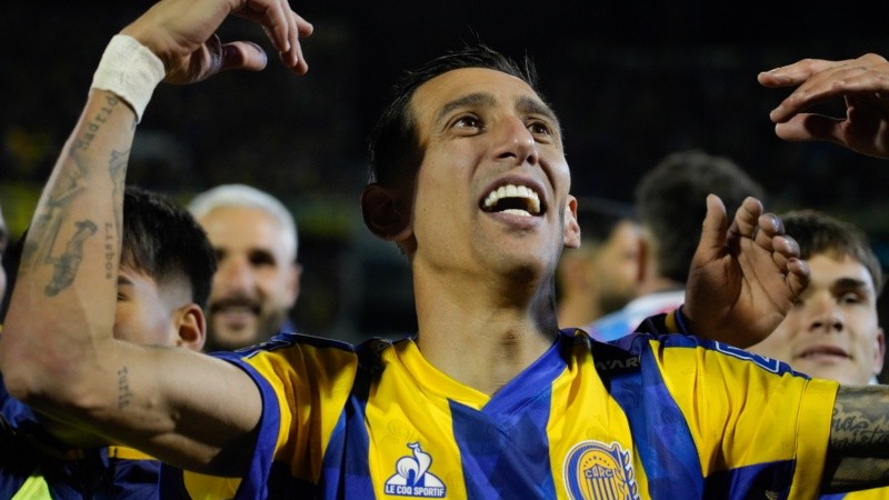 La cara de felicidad de Di María tras ganar el clásico ante Newell's.