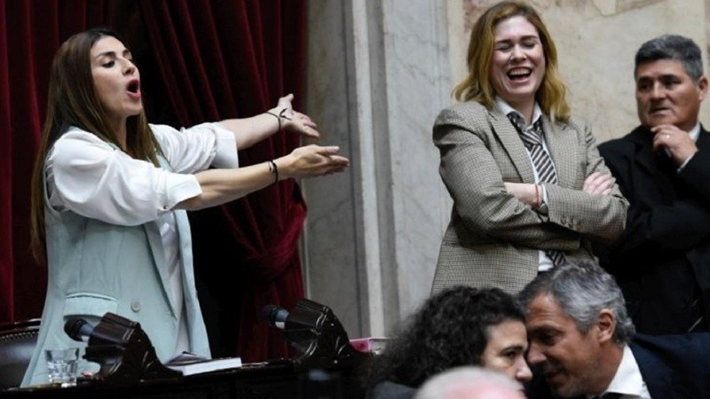 Cruce entre las diputadas Lilia Lemoine y Marcela Pagano durante la exposición de Guillermo Francos en el Congreso.