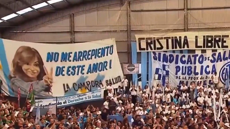 Cristina Kirchner estuvo presente a través de un mensaje grabado en el acto de Axel Kicillof en Pilar.