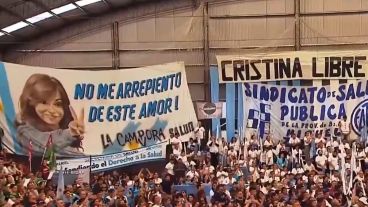 Cristina Kirchner estuvo presente a través de un mensaje grabado en el acto de Axel Kicillof en Pilar.
