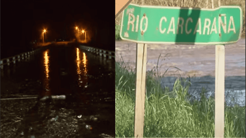 El río Carcarañá se terminó de desbordar en el puente de la ciudad homónima.