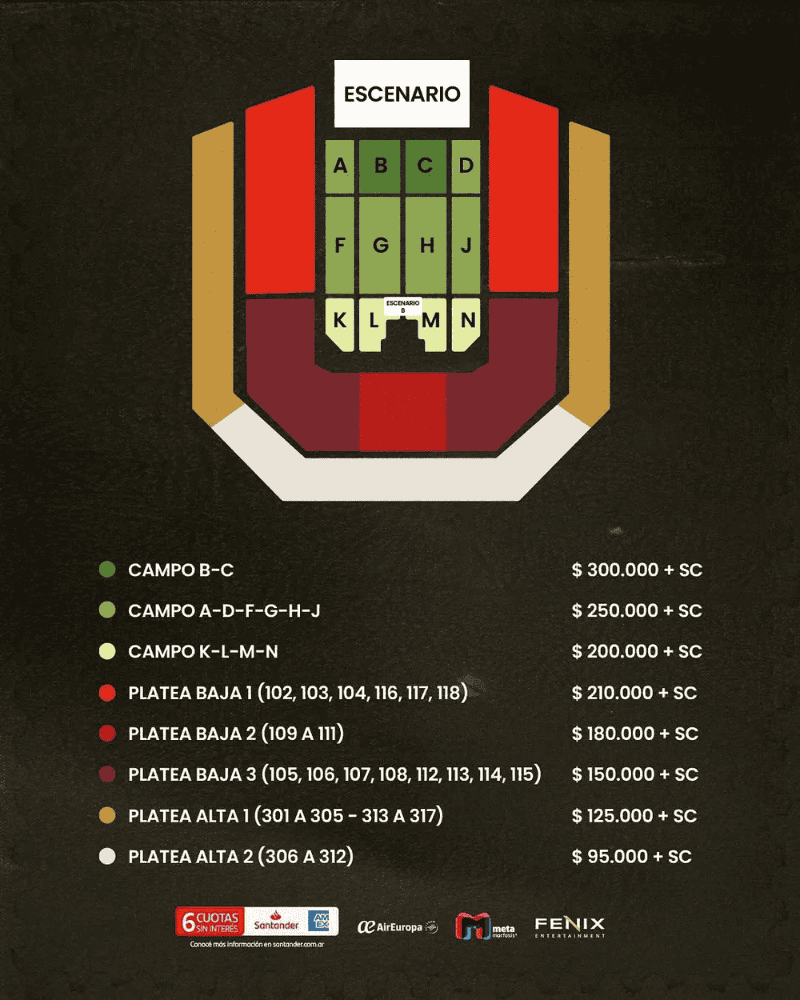 &nbsp;Los precios del show de Arjona en el Movistar Arena