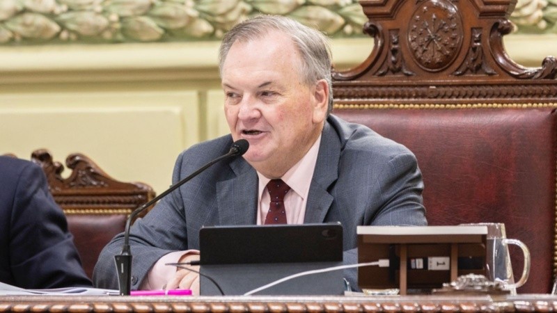 Felipe Michlig en la sesión de este lunes.