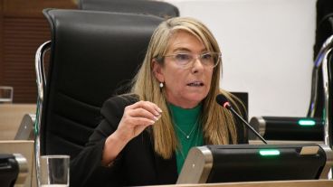 La presidenta del Concejo, María Eugenia Schmuck, ayer, al momento de la votación del cambio normativo