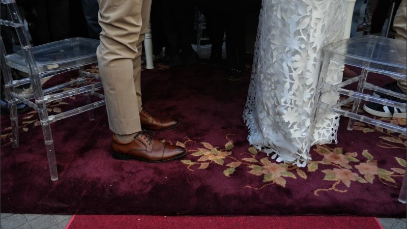 Pablo Javkin y Luisina se casaron este viernes en el pasaje Luetich de Rosario