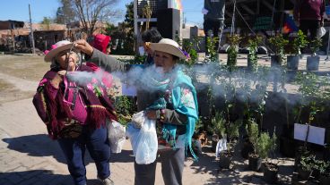 El acto de entrega de plantas y árboles de este viernes en Los Pumitas.
