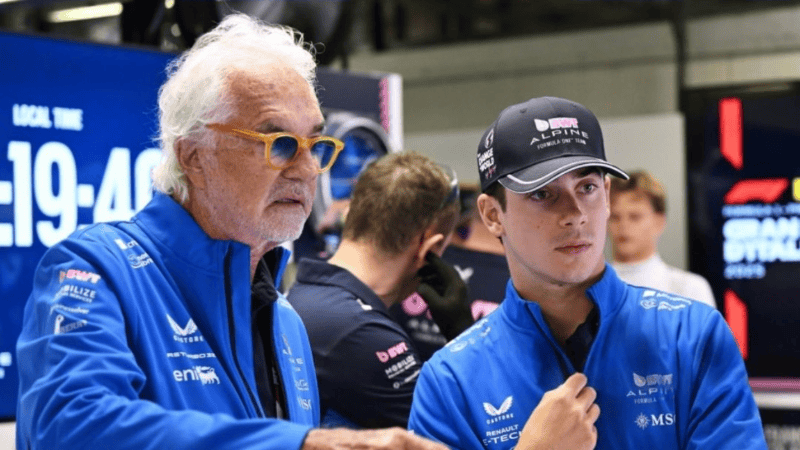 Flavio Briatore y Colapinto en Alpine.