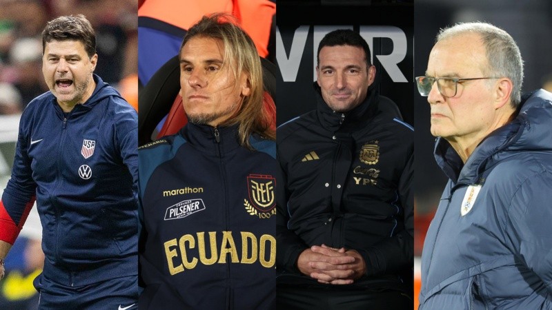 Pochettino, Beccacece, Scaloni y Bielsa: los cuatro técnicos santafesinos que van al Mundial.