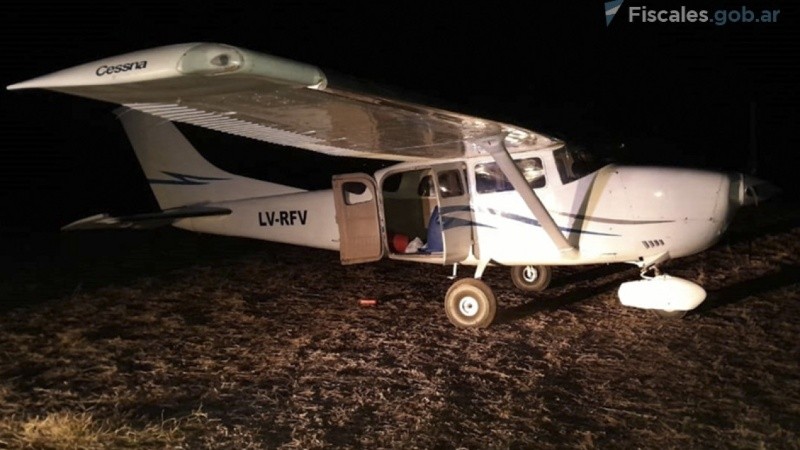 El Cessna de los pilotos extranjeros que fueron condenados.