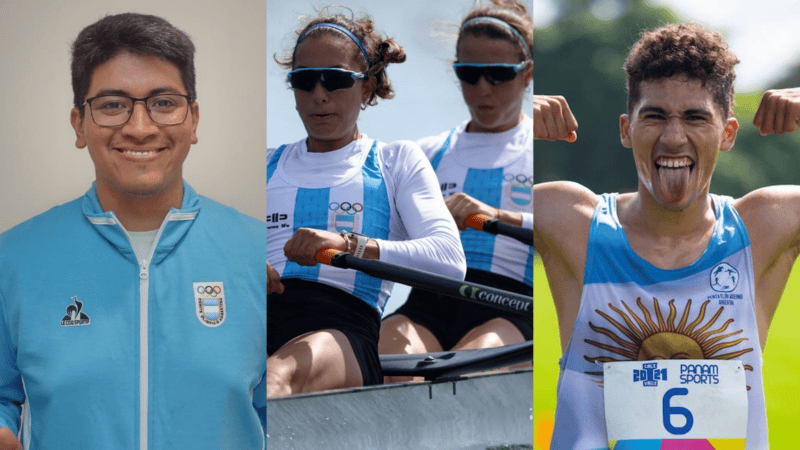Julián Gutiérrez, las remeras Evelyn Silvestro y Sonia Baluzzo, y Franco Serrano, cuatro de los olímpicos que estarán en los Jadar Rosario 2025.
