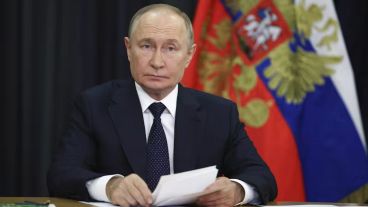 El presidente ruso, Vladimir Putin, participa por videoconferencia en Sochi, Rusia, el lunes 8 de septiembre de 2025, en la sesión plenaria principal de la 17ª Cumbre de los Brics en Río de Janeiro.