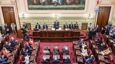 El presidente de la convención, Felipe Michlig, encabezó el acto protocolar este viernes en la Legislatura.