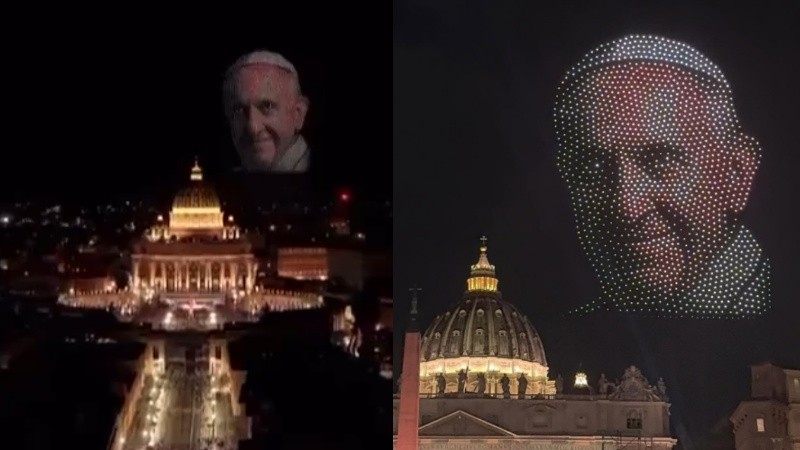 Algunas capturas del homenaje al Papa Francisco del último sábado.