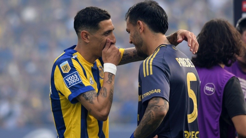 Charla entre amigos: Di María y Paredes, rivales de este domingo en el Gigante.