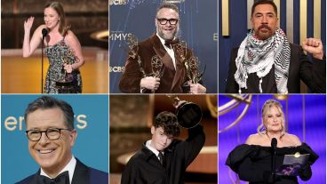 Hannah Einbinder, Seth Rogen, Javier Bardem, Stephen Colbert, Owen Cooper y Jennifer Coollidge.