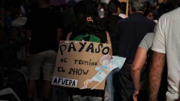 La marcha universitaria por el centro de Rosario.