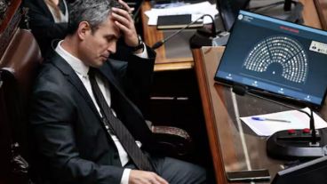 El presidente de la Cámara de Diputados de la Nación, Martín Menem, tras la votación en el recinto.