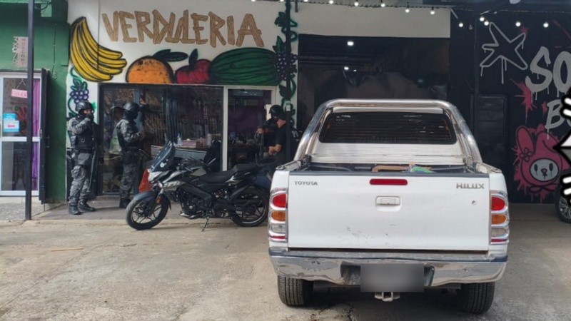 El comercio allanado en el sudoeste rosarino.