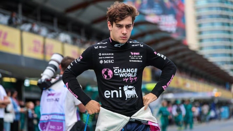 Colapinto y su cara de pocos amigos, tras el Gran Premio de Azerbaiyán.