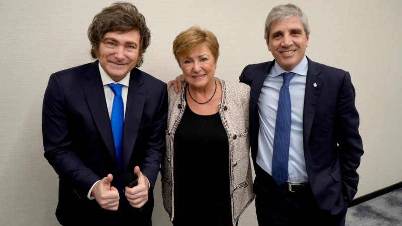 Javier Milei y Kristalina Georgieva.