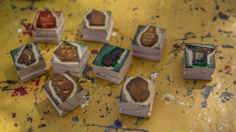 Los sellos fabricados para la identificación en el mapa de cada tipo de artesanía. 