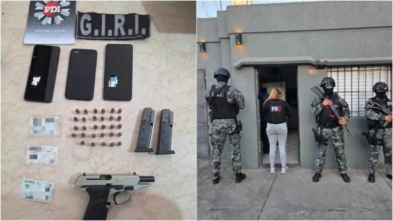 Integrantes de la PDI secuestraron un arma y celulares.