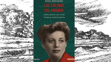 La tapa de la nueva edición de Las Colinas del Hambre sobre uno de los dibujos de Vanzo que lo ilustran.