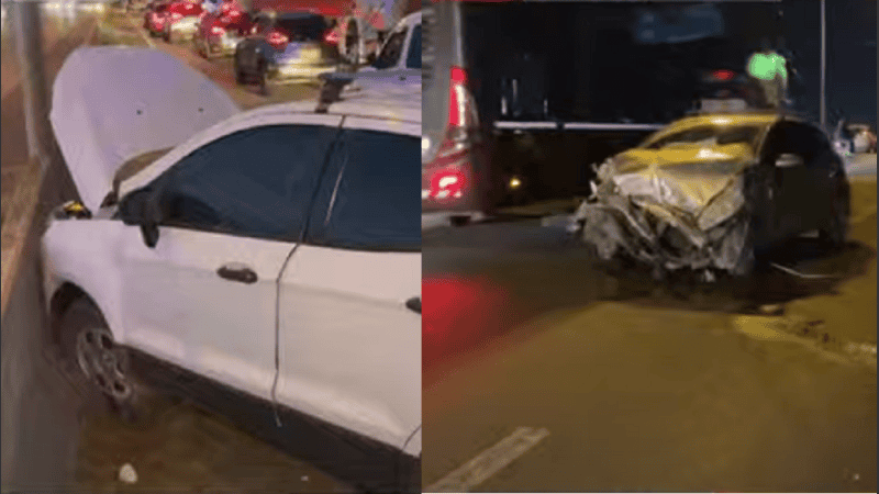 El Ford Eco Sport contra el tabique central / El Peugeot 208 que chocó un camión.