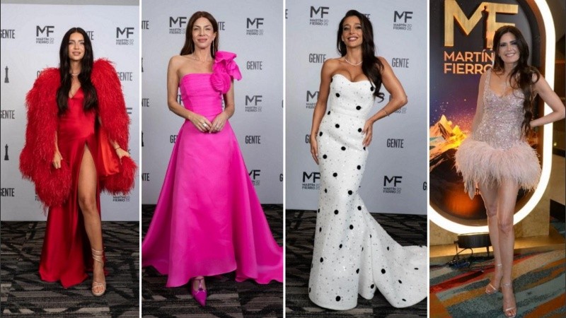 Zaira Nara, Romina Gaetani, Sol Pérez e Isabel Macedo en la gala de los Premios Martín Fierro 2025.