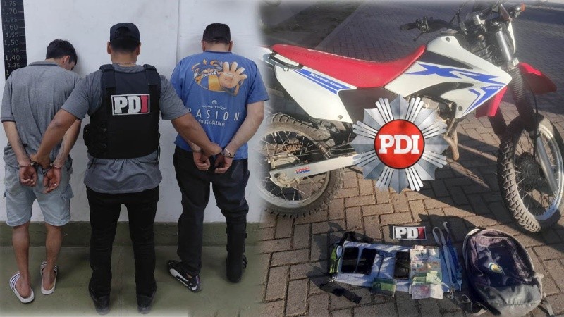 Cuando los dos hombres llegaron con la moto, los policías de la PDI se identificaron y los redujeron en el acto.