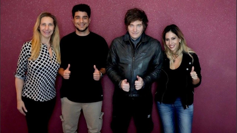 Karina Milei, Agustín Pellegrini, Javier Milei, Romina Diez.