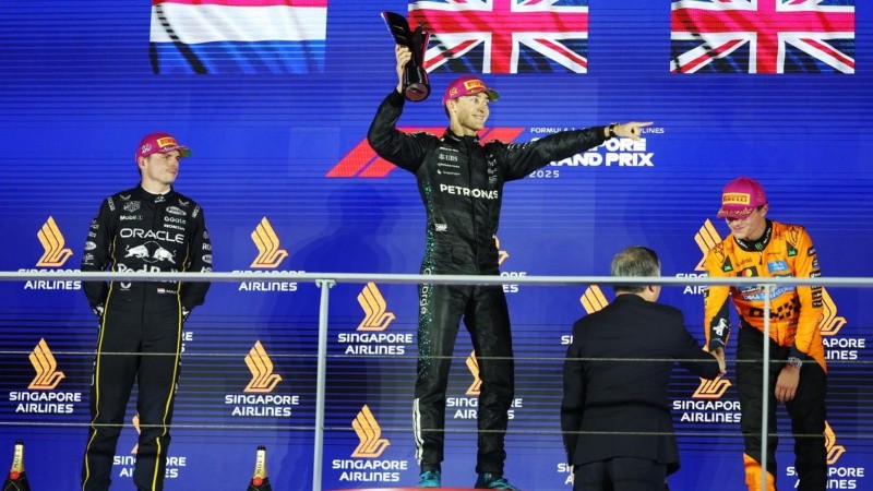 El podio del GP de Singapur.