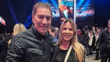 Santilli y Reichardt, en la reciente presentación del libro de Milei.