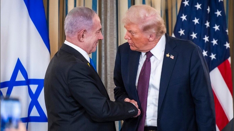 El presidente de Estados Unidos junto al primer ministro israelí Benjamín Netanyahu.
